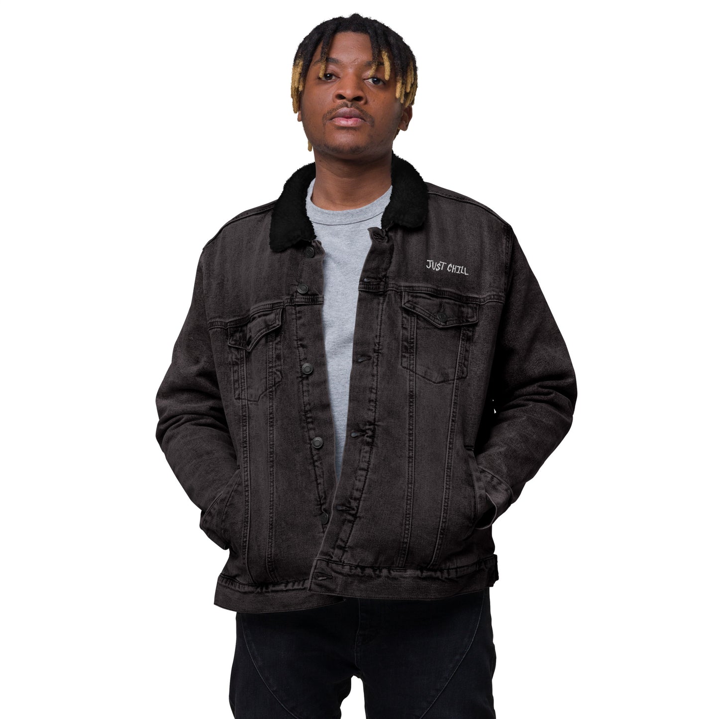 Just chill denim sherpa jacket