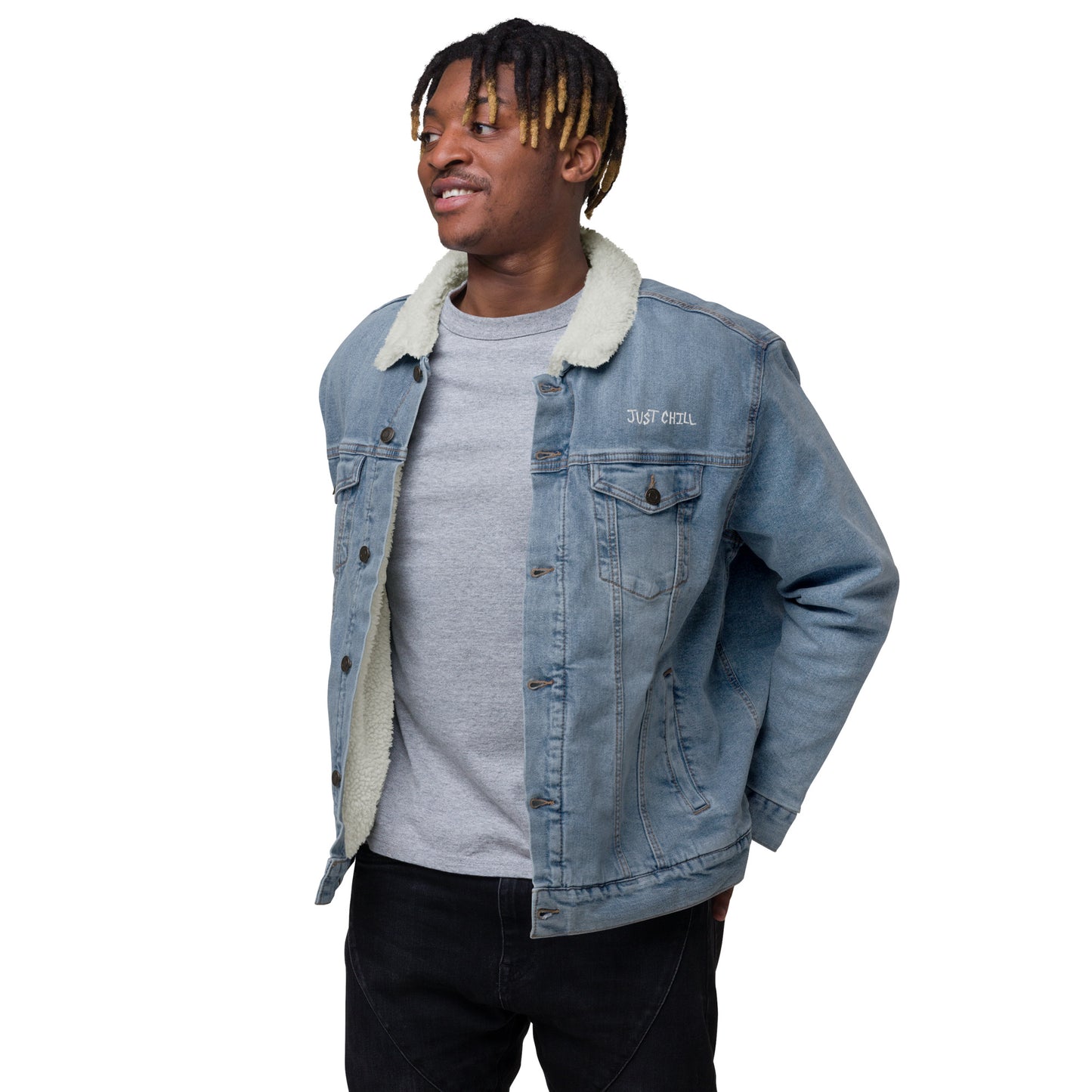 Just chill denim sherpa jacket